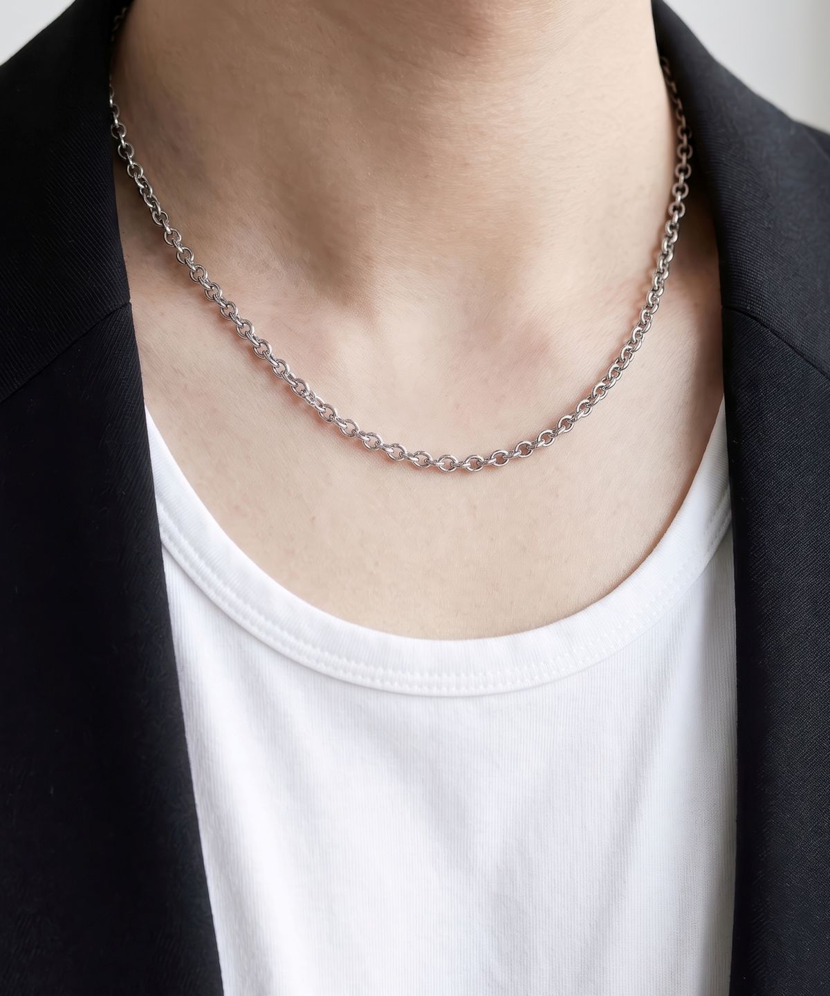 베이스클레프(BASSCLEF) 써지컬스틸 체인 목걸이 CLEF Round Chain NEC
