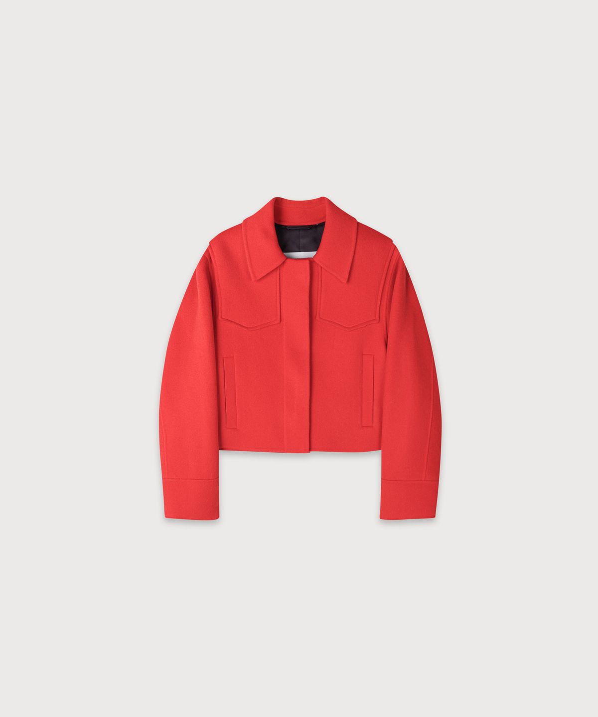 뮤제(MUSEE) ZAHA Merino Wool Handmade Short Coat_Red
