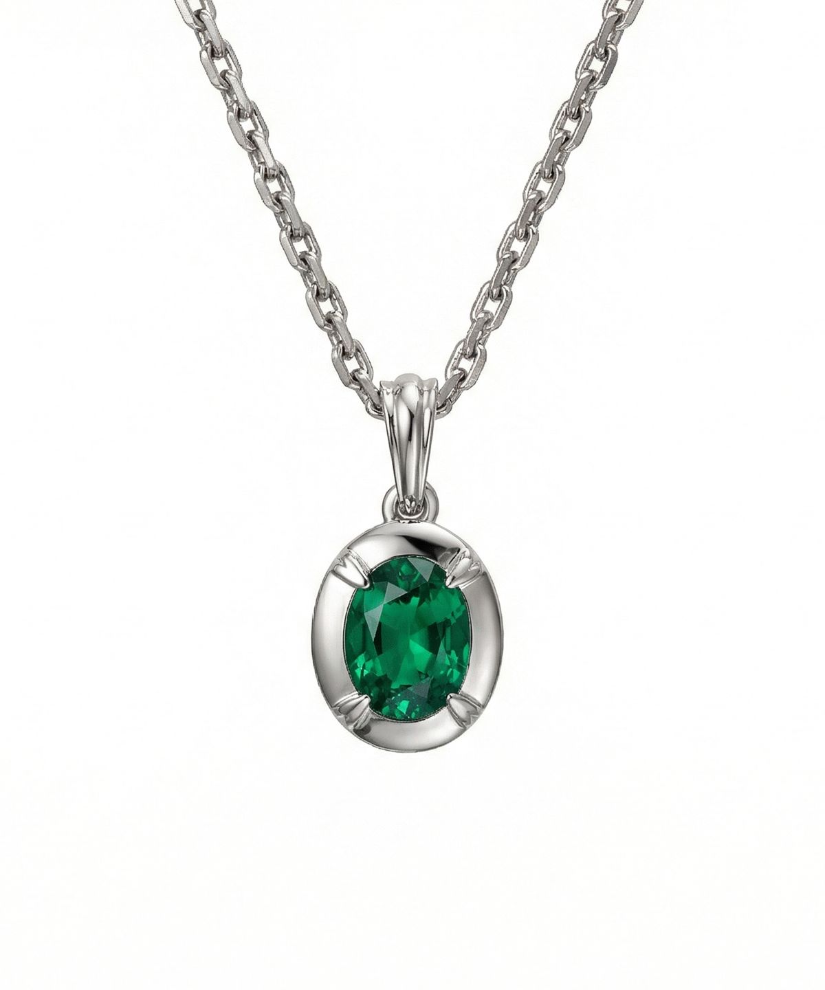 스팅925(STING925) Oval Claw Set Charm Pendant