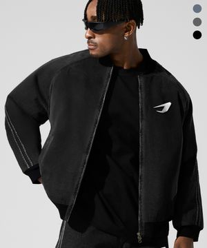 트랙 데님 블루종 자켓_블랙