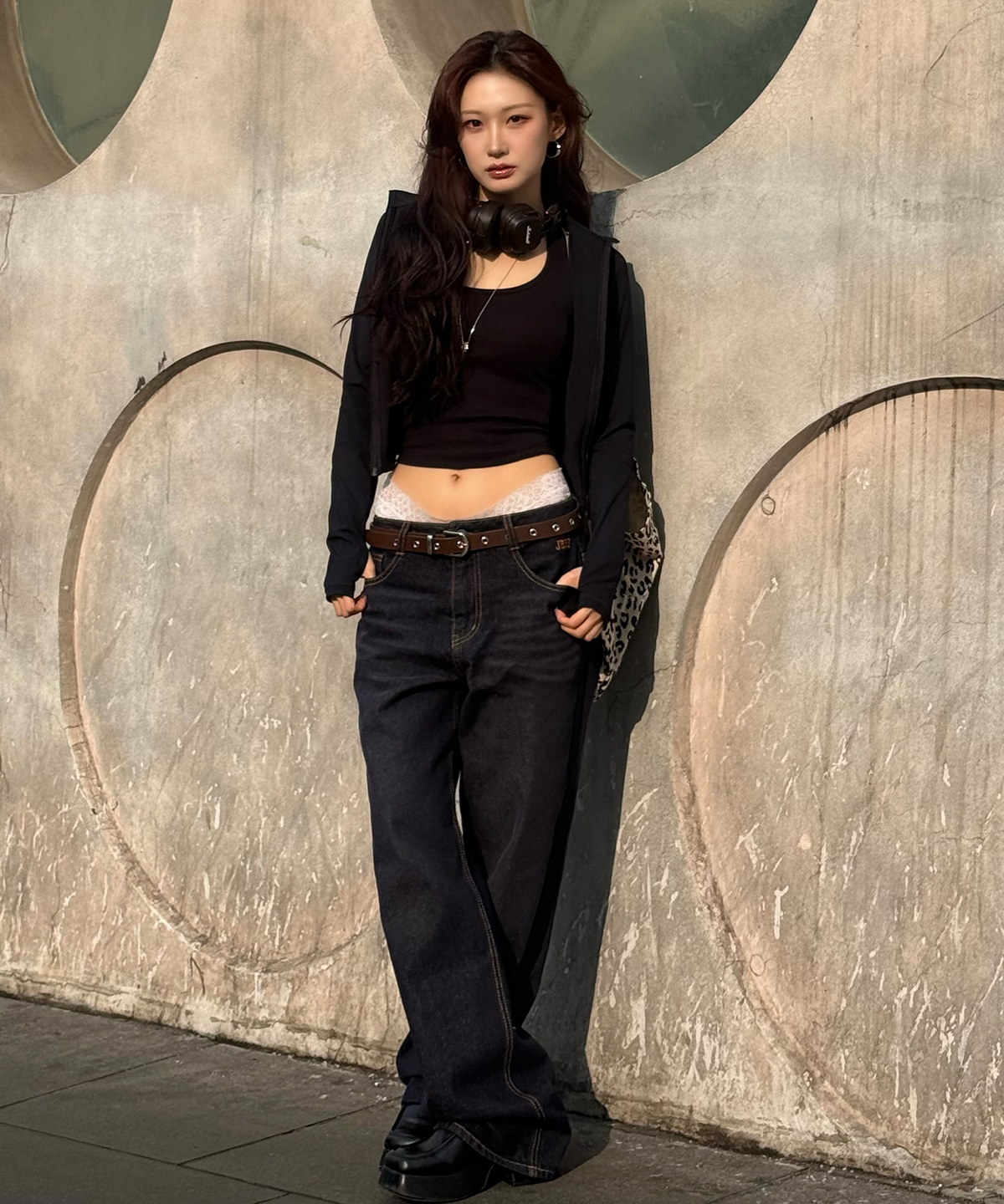 지프(JEEP) 클래식 논페이드 와이드 데님팬츠 (JR5DPU501ID)