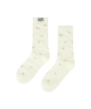 FLOWER JACQUARD SOCKS ivory