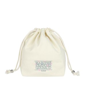 FLOWER CLASSIC LOGO STRING POUCH ivory