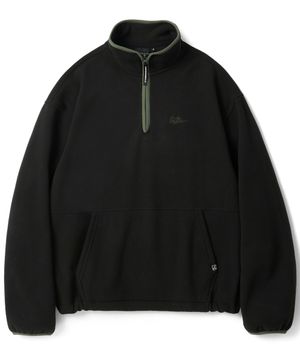 S-SCRIPT LOGO FLEECE HALF ZIP CREWNECK_BLACK