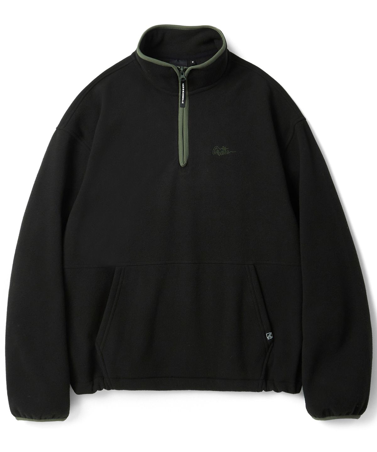 쿨트(KULTE) S-SCRIPT LOGO FLEECE HALF ZIP CREWNECK_BLACK
