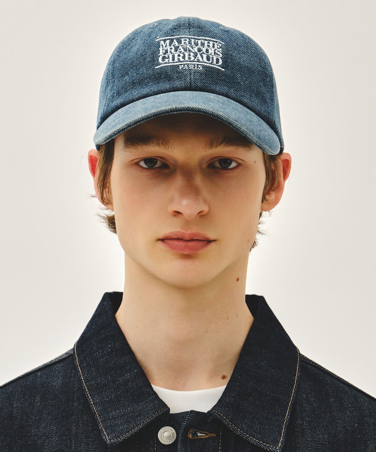 마리떼 프랑소와 저버(MARITHÉ + FRANҪOIS GIRBAUD) DENIM WASHING SMALL CLASSIC LOGO COVERED CAP blue