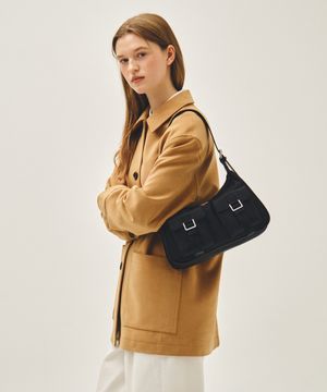 REGULAR LOGO 2WAY HOBO BAG black