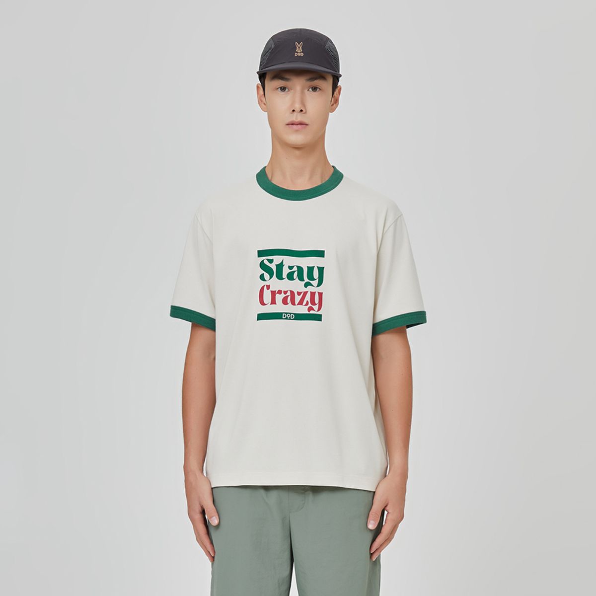디오디(DOD) 에이드 링거 라운드 반팔 티셔즈 남자(IVORY)