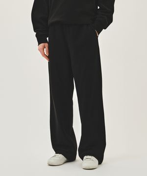 STITCH WIDE SWEAT PANTS black