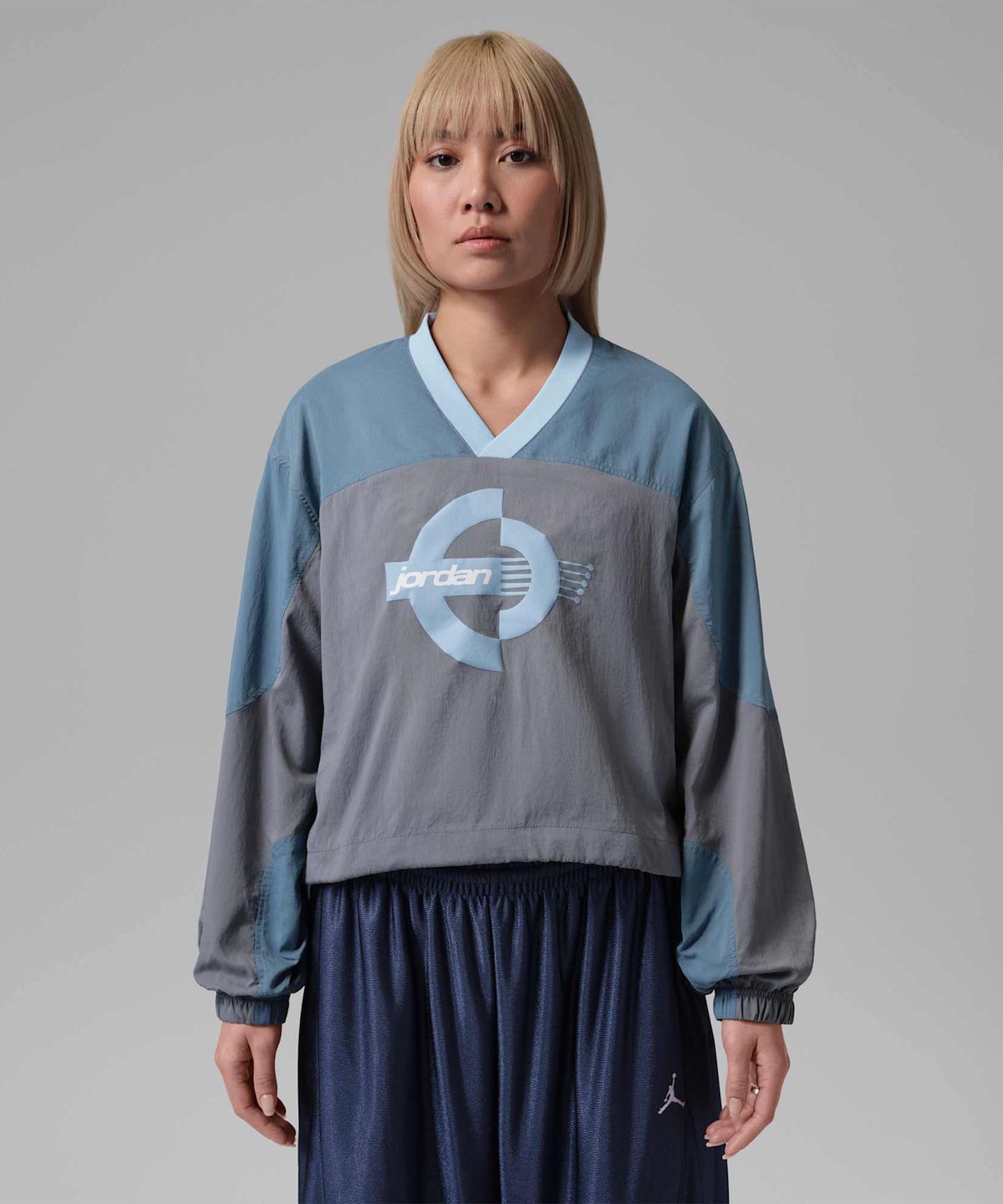 나이키(NIKE) 조던 브루클린 우븐 긴소매 그래픽 풀오버 W - 사이킥 블루:화이트 / IF1078-422