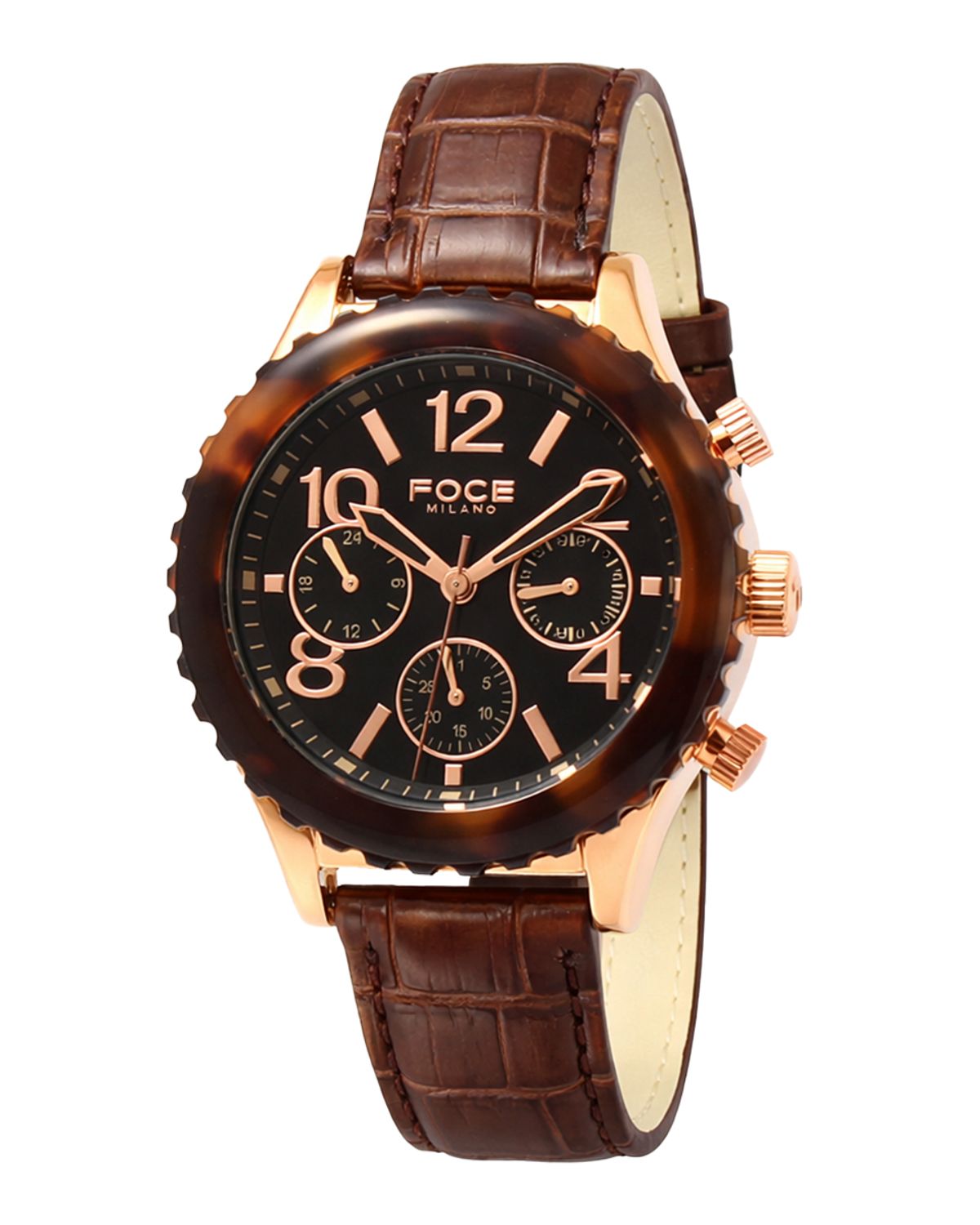 포체(FOCE) 44mm 카모플라주 남성 가죽시계 FM7741L-GD