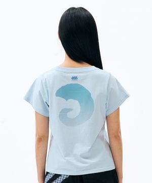 매든 X 탄산 혼 프린팅 티셔츠 스카이 블루