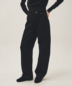 W CURVED DENIM PANTS black