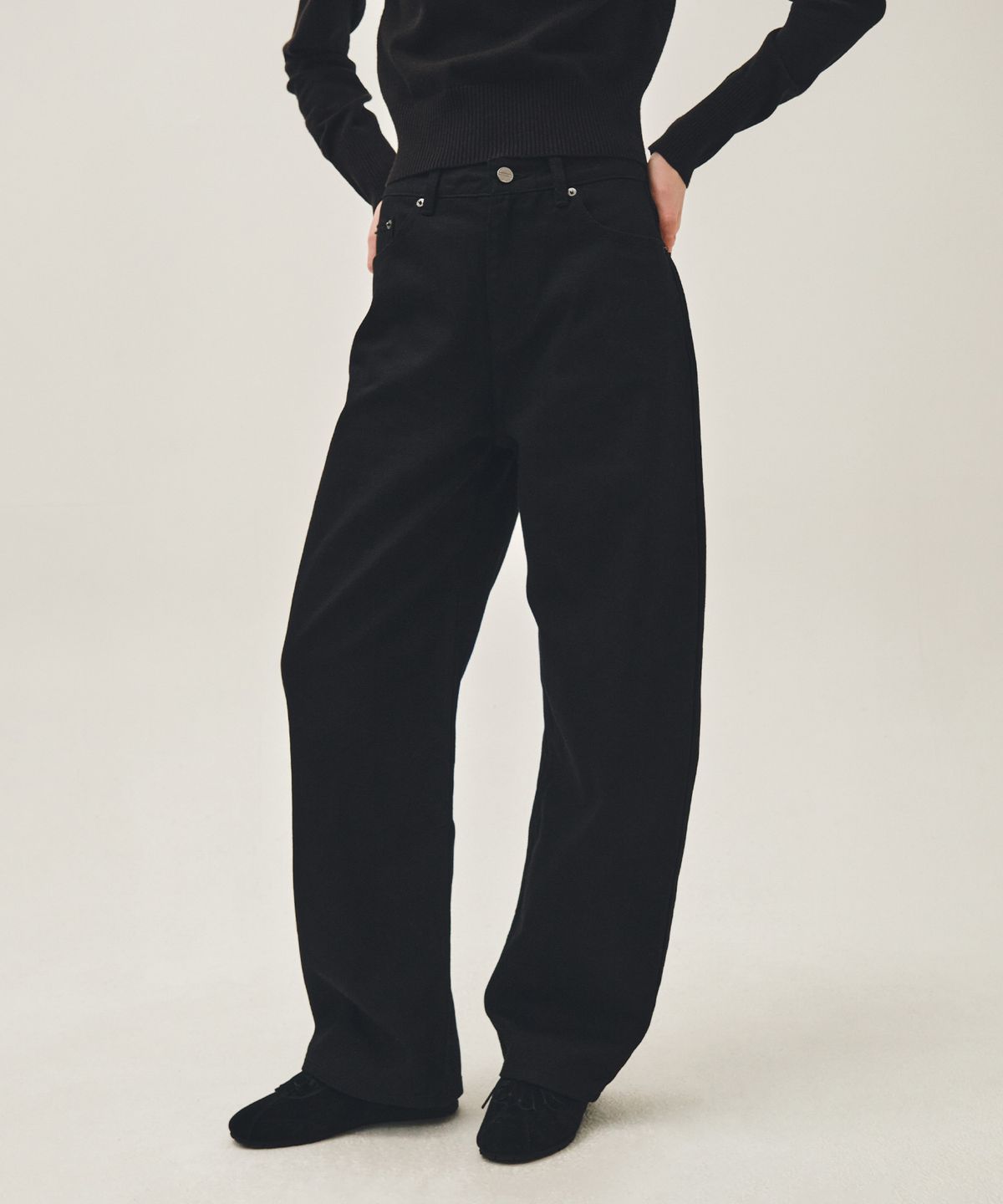 마리떼 프랑소와 저버(MARITHÉ + FRANҪOIS GIRBAUD) W CURVED DENIM PANTS black