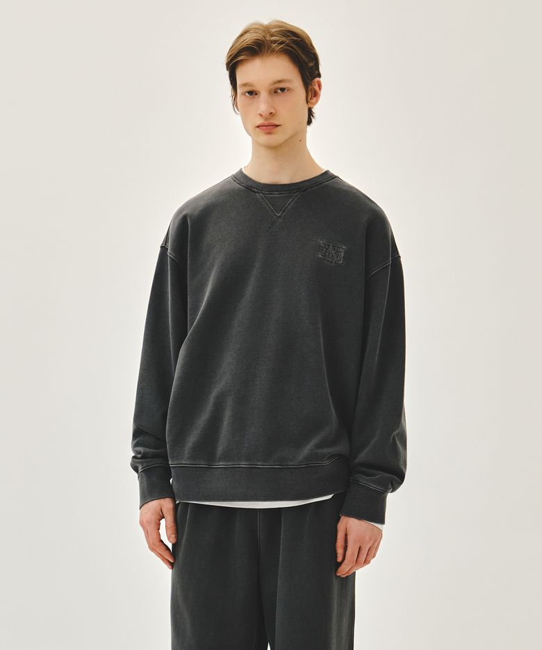 OUTLINE CLASSIC LOGO DYEING OVERSIZED SWEATSHIRT charcoal