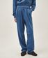 OUTLINE CLASSIC LOGO DYEING TUCK WIDE SWEAT PANTS blue