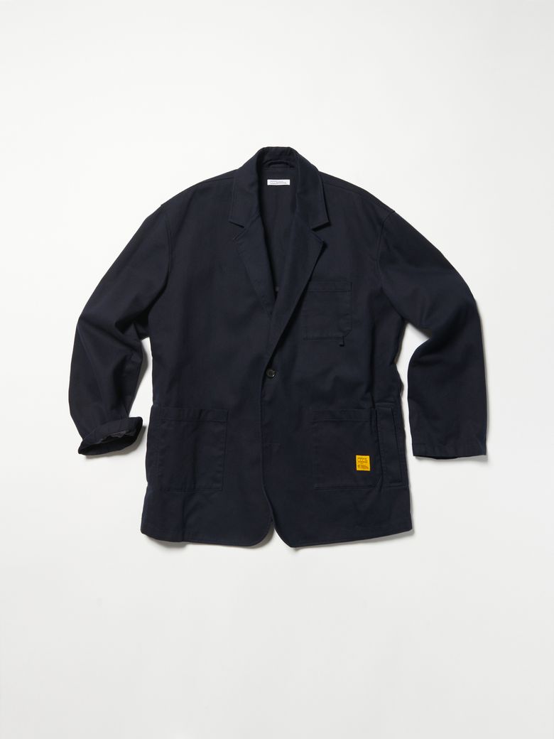 NAVY RELAXED COTTON JACKET
