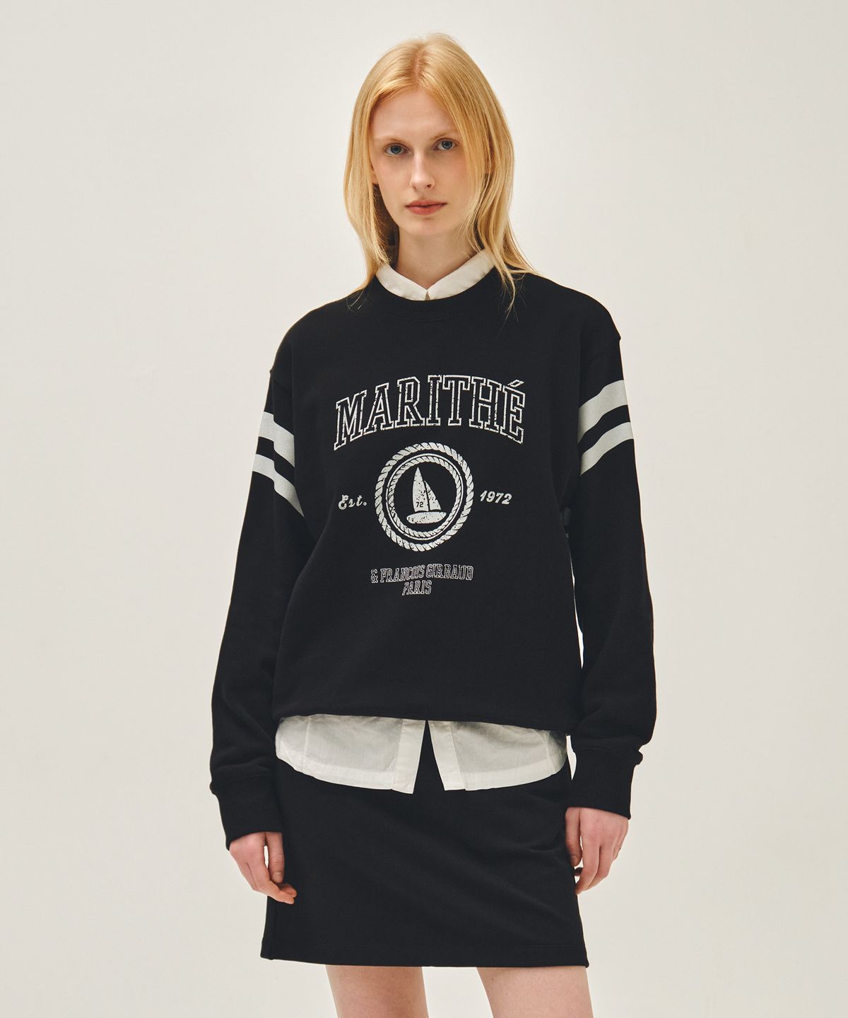 마리떼 프랑소와 저버(MARITHÉ + FRANҪOIS GIRBAUD) MARINE GRAPHIC SWEATSHIRT black
