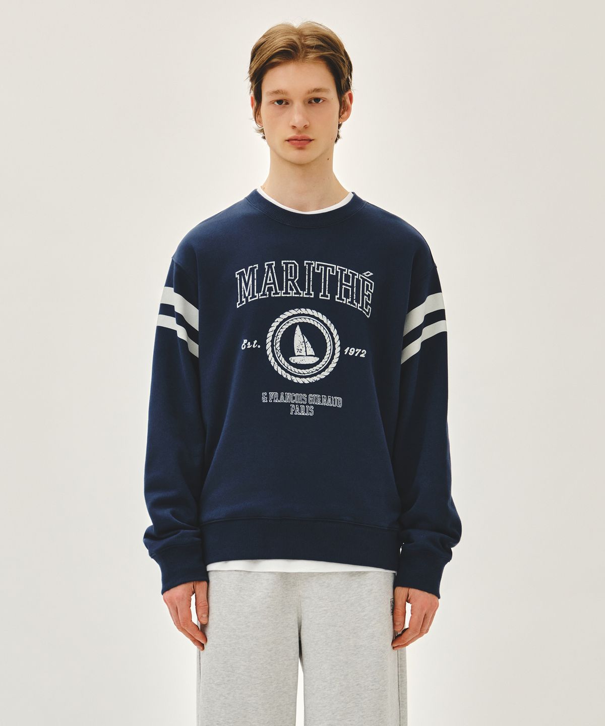 마리떼 프랑소와 저버(MARITHÉ + FRANҪOIS GIRBAUD) MARINE GRAPHIC SWEATSHIRT dark blue