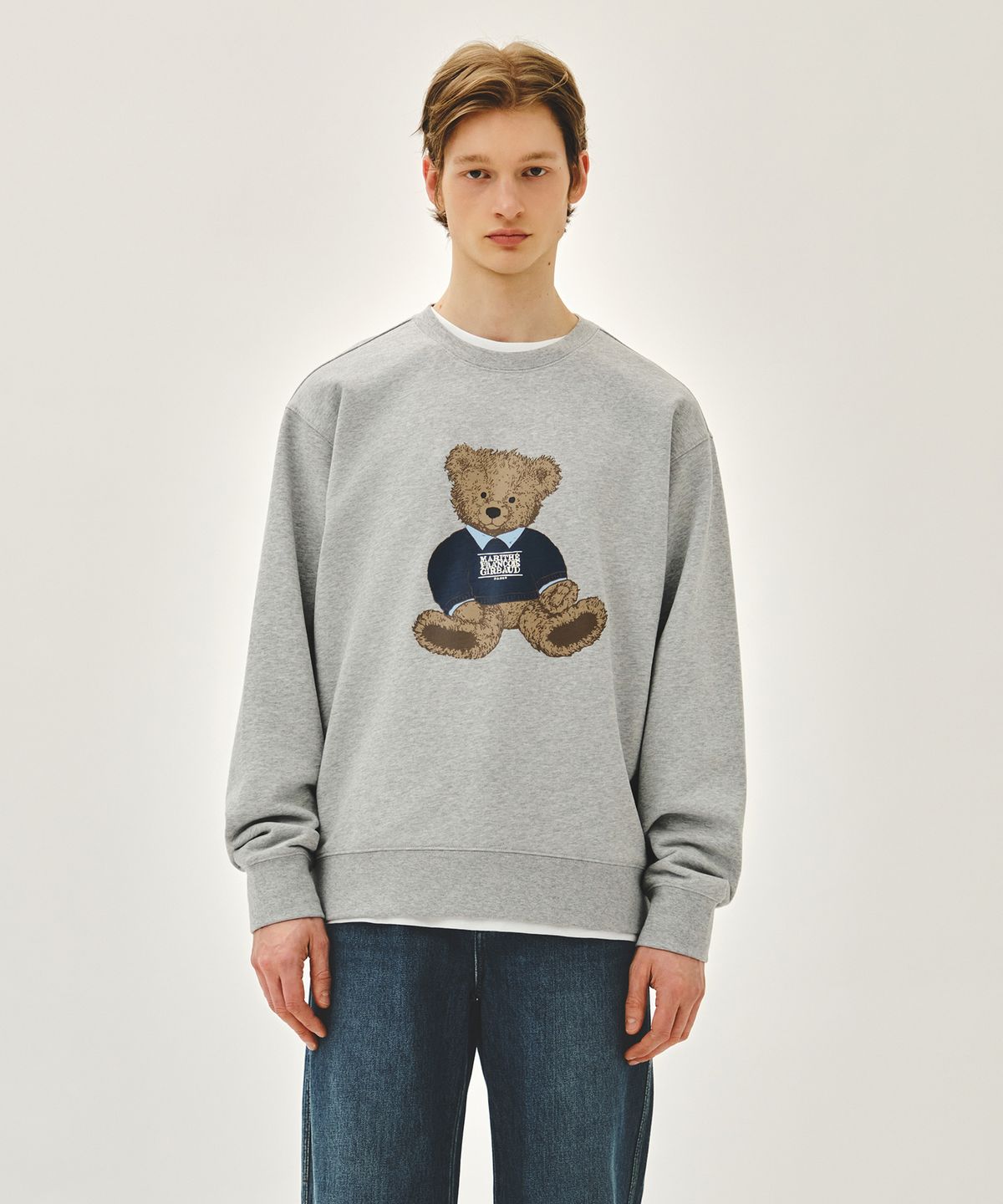 마리떼 프랑소와 저버(MARITHÉ + FRANҪOIS GIRBAUD) DOODLE BEAR SWEATSHIRT heather gray