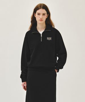 SMALL CLASSIC LOGO HALF ZIPUP SWEATSHIRT black