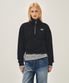 W SMALL CLASSIC LOGO HALF ZIPUP CROP SWEATSHIRT black