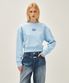W FLOWER CLASSIC LOGO CROP SWEATSHIRT sky blue