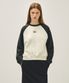 W BLOCK CLASSIC LOGO RAGLAN CROP SWEATSHIRT charcoal