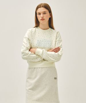 W CLASSIC LOGO CROP SWEATSHIRT flower