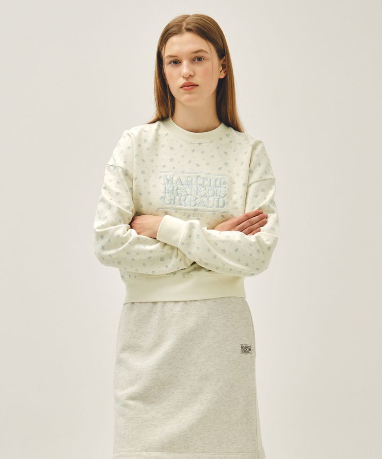 W CLASSIC LOGO CROP SWEATSHIRT flower