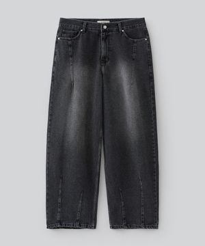 컨투어 커브드 데님 팬츠 (워시드 블랙)