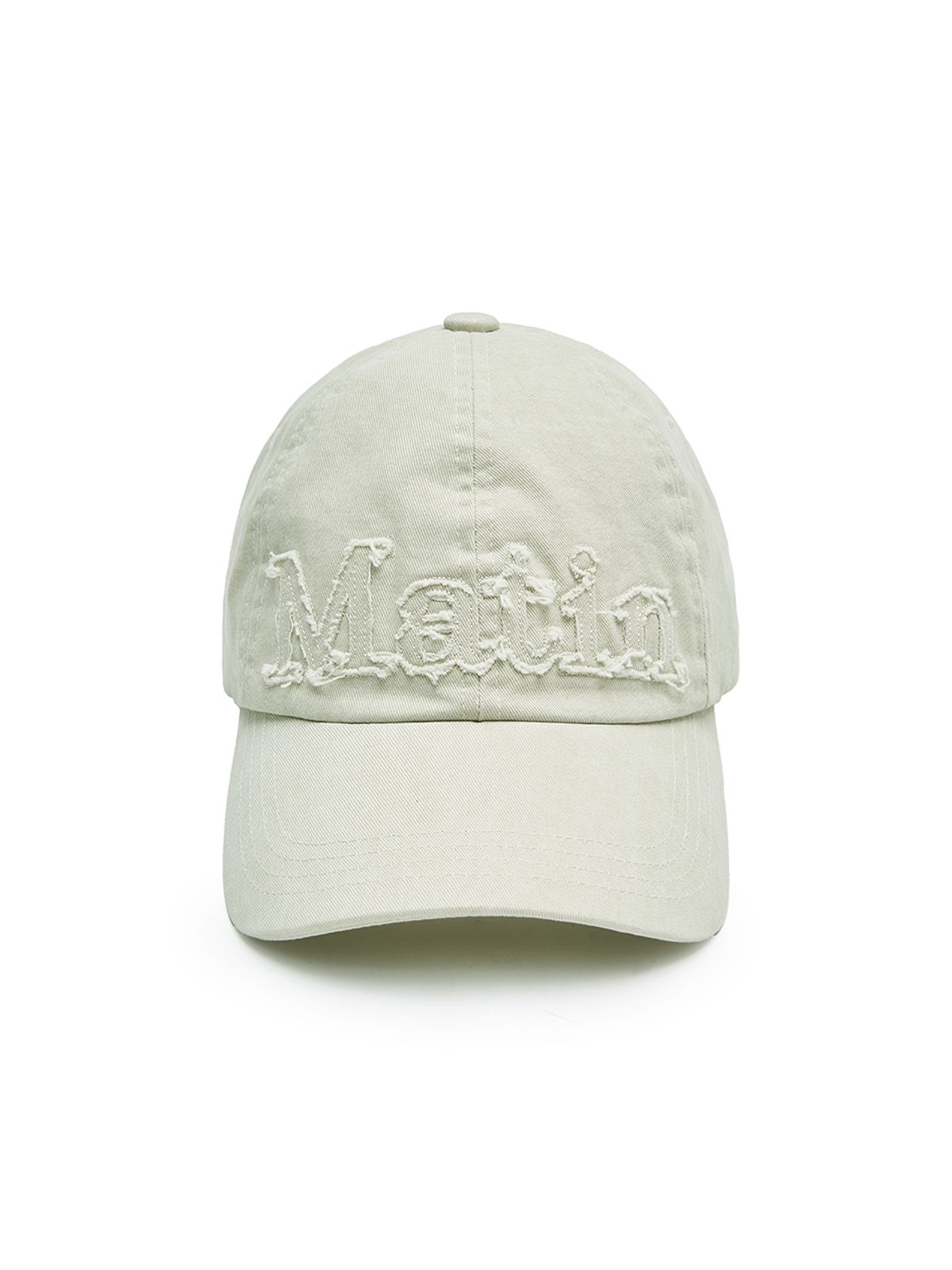 마뗑킴(MATIN KIM) ROUGH CUT APPLIQUE BALL CAP IN LIGHT BEIGE