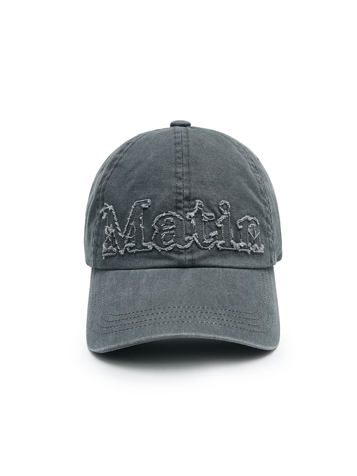 마뗑킴(MATIN KIM) ROUGH CUT APPLIQUE BALL CAP IN GREY