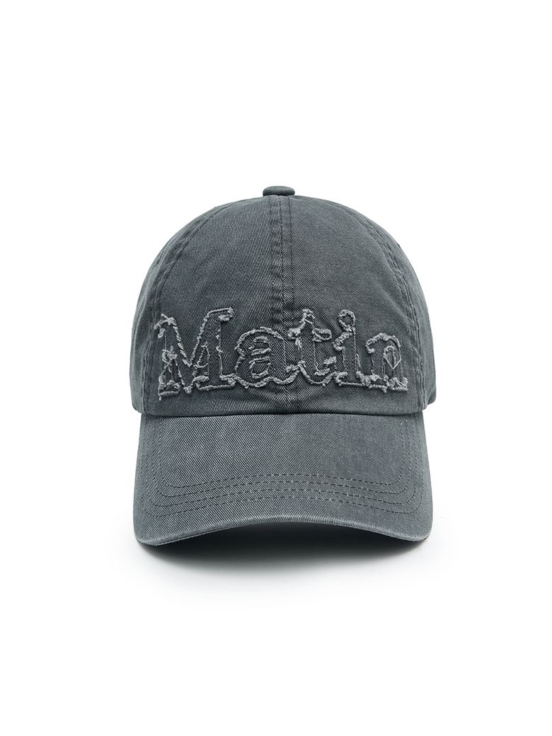 ROUGH CUT APPLIQUE BALL CAP IN GREY