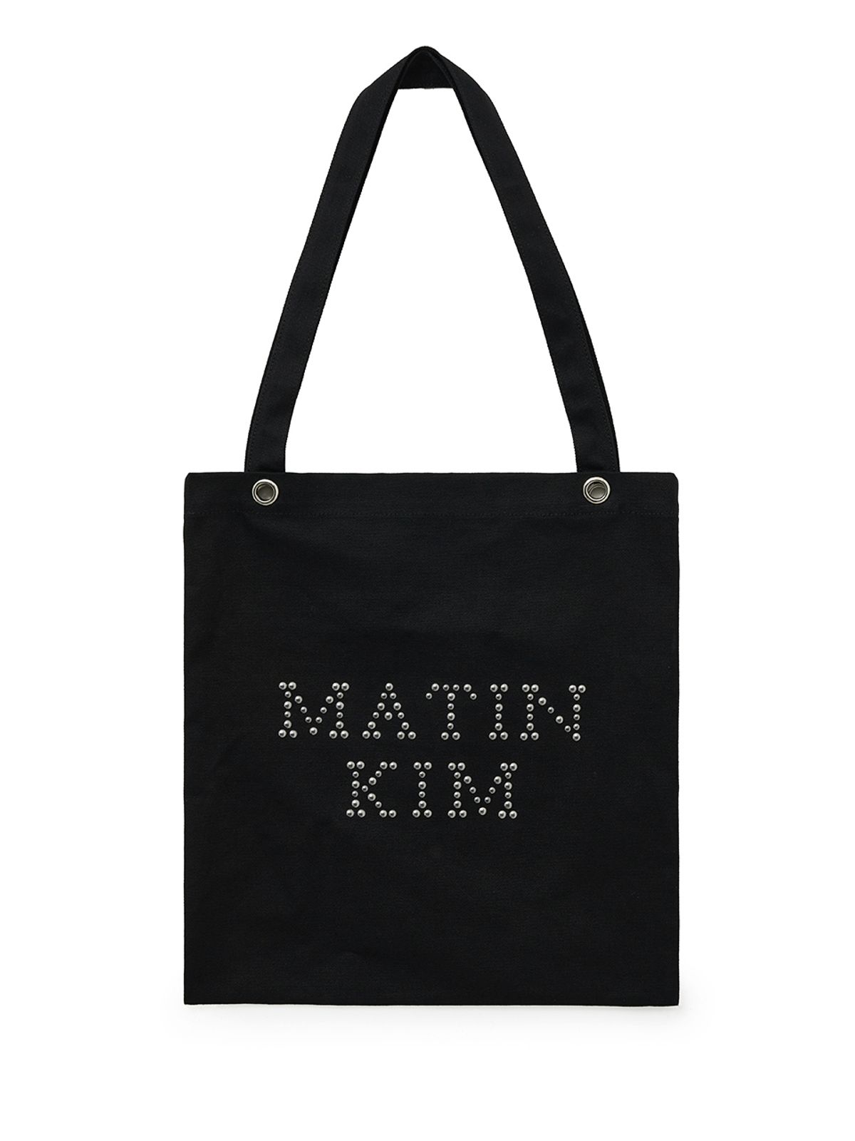 마뗑킴(MATIN KIM) MATIN LOGO STUD ECOBAG IN BLACK