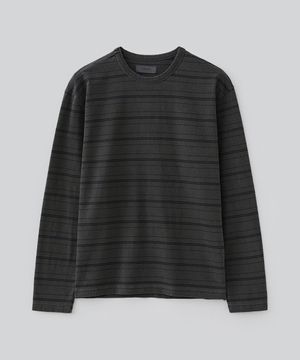 이븐 피그다잉 스트라이프 롱 슬리브 (차콜)