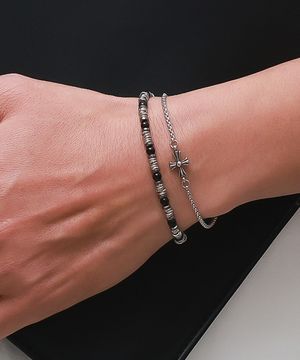 그레이스 BM104285 세트  체인 원석 레이어드 팔찌