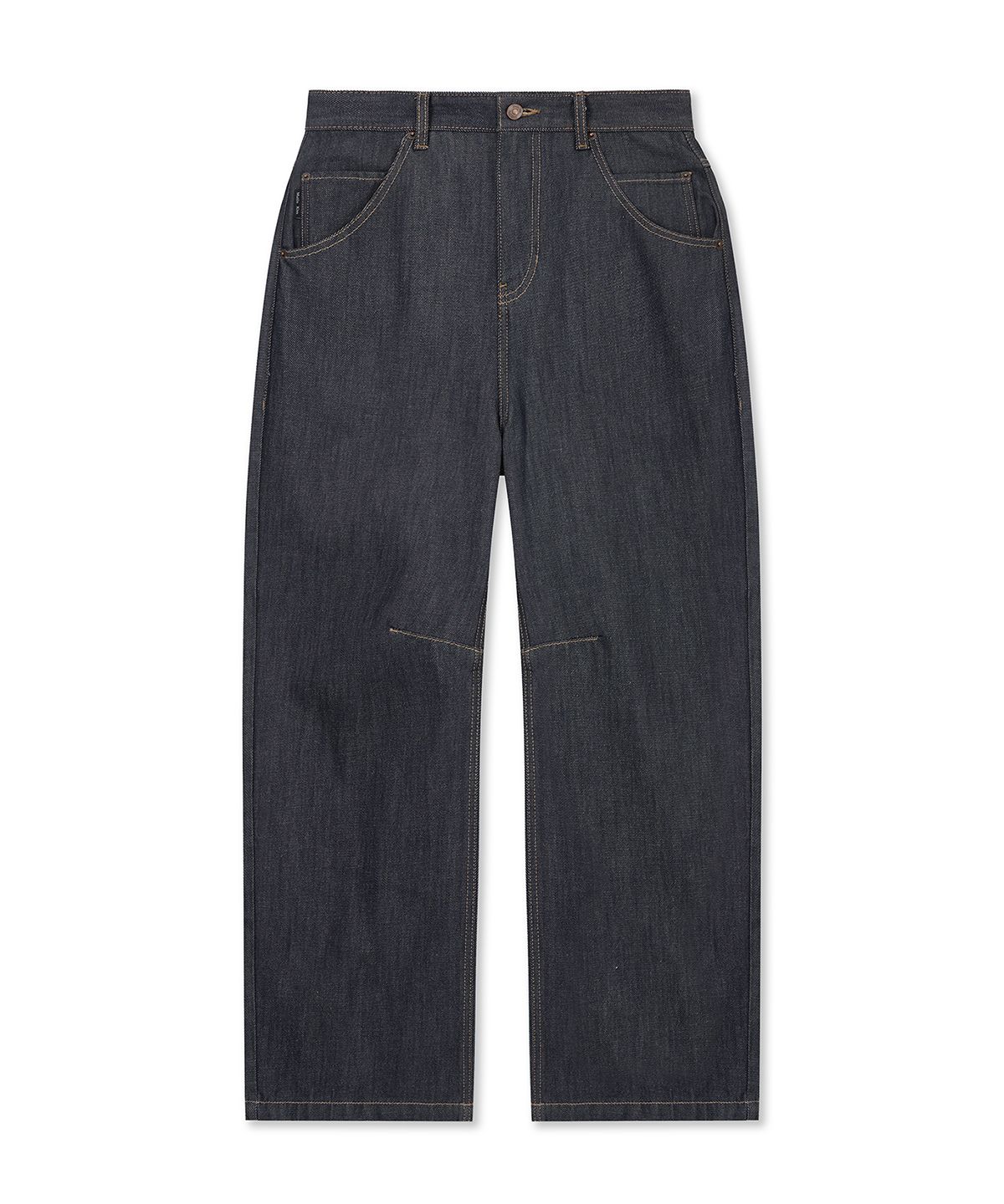 마뗑킴(MATIN KIM) DART POINT DENIM PANTS IN DARK NAVY
