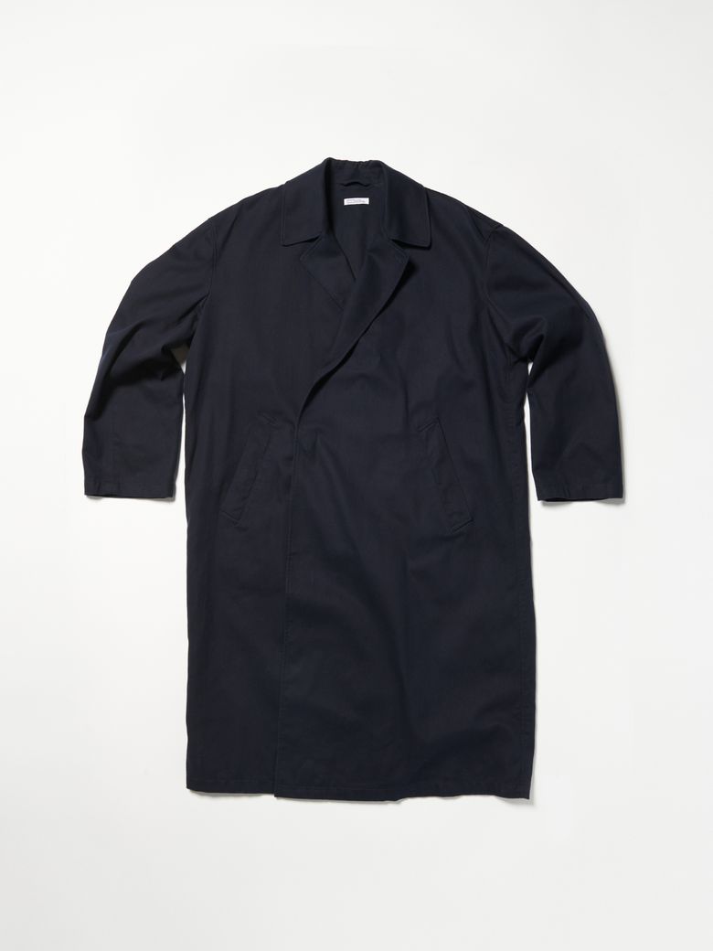 NAVY RELAXED COTTON COAT