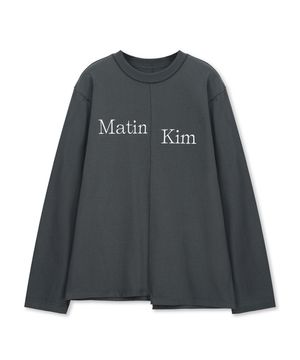 ASYMMETRIC LOGO TOP IN CHARCOAL