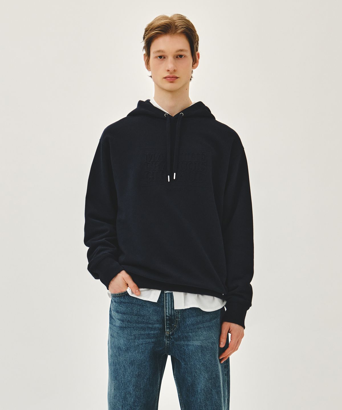 마리떼 프랑소와 저버(MARITHÉ + FRANҪOIS GIRBAUD) [REGEN] EMBO CLASSIC LOGO HOODIE navy