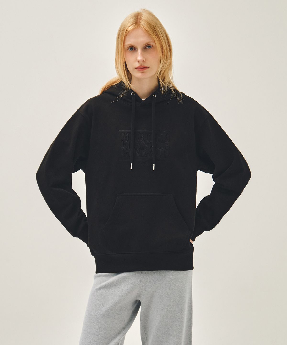 마리떼 프랑소와 저버(MARITHÉ + FRANҪOIS GIRBAUD) CLASSIC LOGO EMBROIDERY HOODIE black black