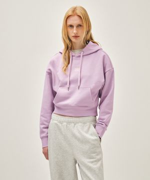 W DRAWING CLASSIC LOGO CROP HOODIE lavender