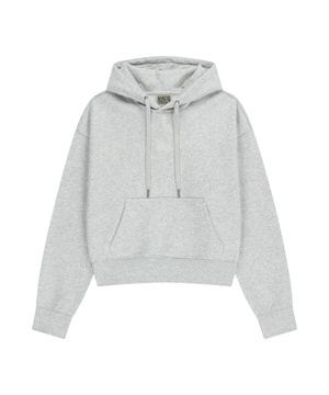 W DRAWING CLASSIC LOGO CROP HOODIE light heather gray