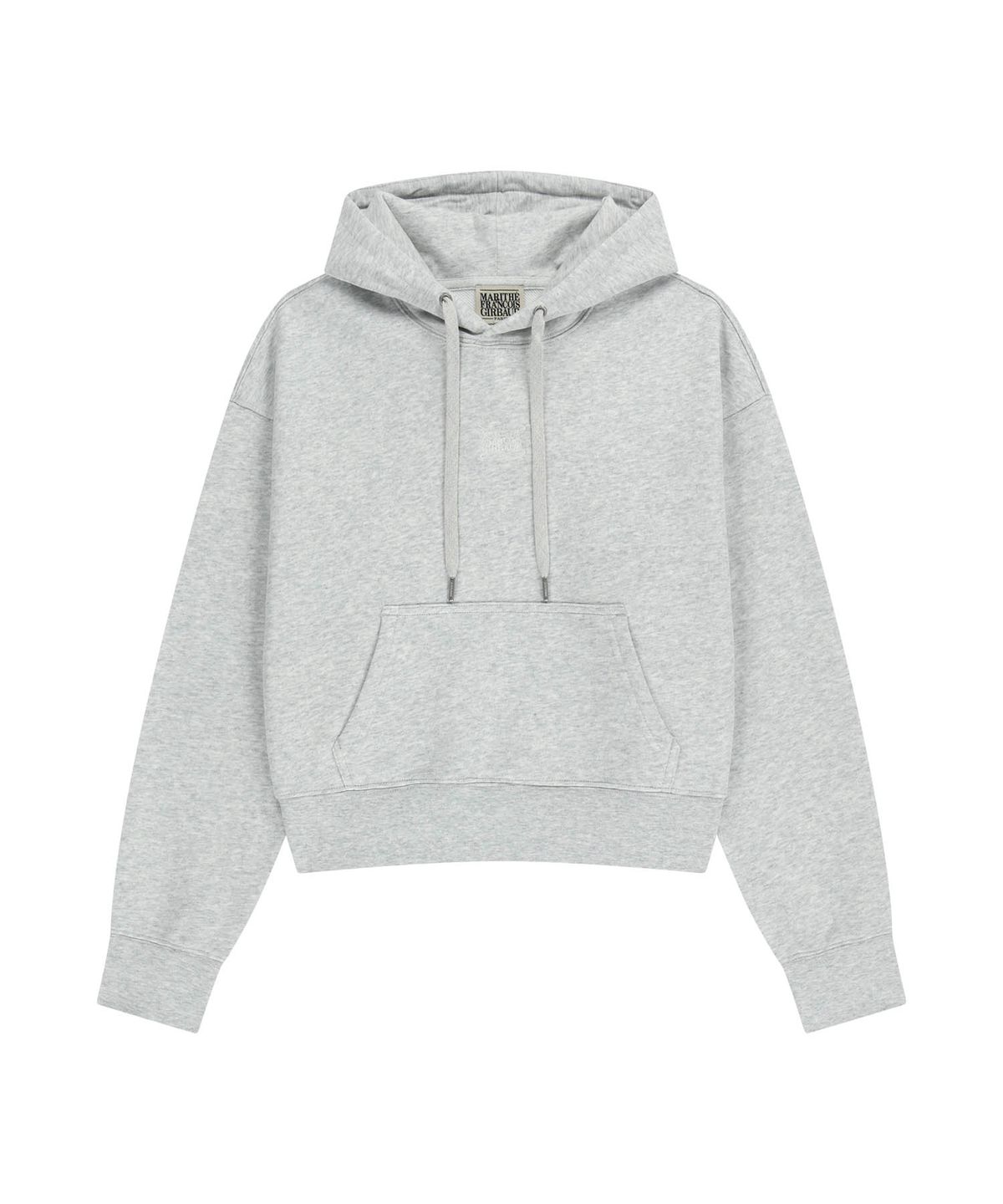 마리떼 프랑소와 저버(MARITHÉ + FRANҪOIS GIRBAUD) W DRAWING CLASSIC LOGO CROP HOODIE light heather gray