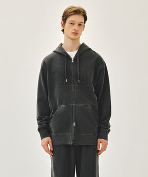 CLASSIC LOGO DYEING HOODIE ZIPUP charcoal