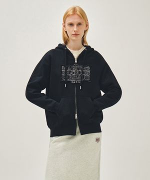 CLASSIC LOGO APPLIQUE HOODIE ZIPUP navy