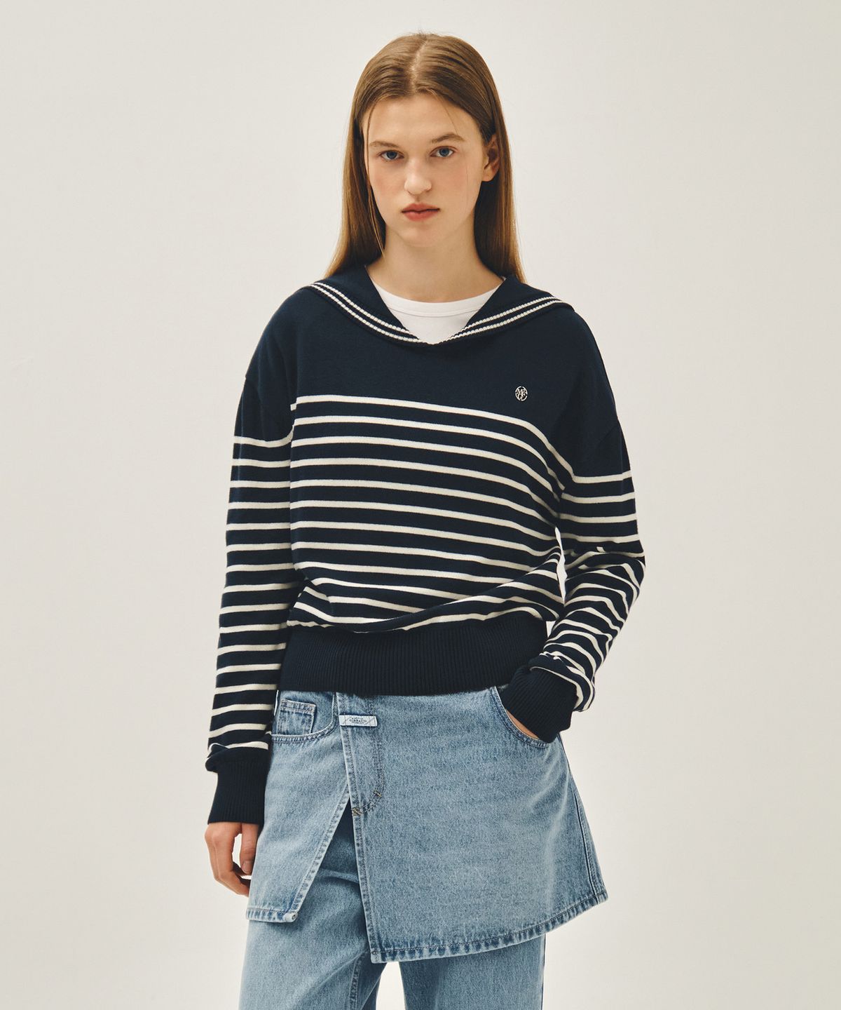 마리떼 프랑소와 저버(MARITHÉ + FRANҪOIS GIRBAUD) W SAILOR KNIT PULLOVER navy