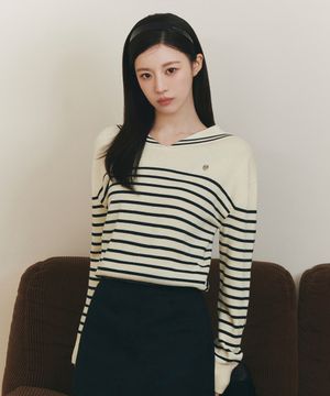 [고윤정 착장] W SAILOR KNIT PULLOVER ivory