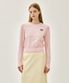 W SMALL CLASSIC LOGO CROP KNIT PULLOVER pink